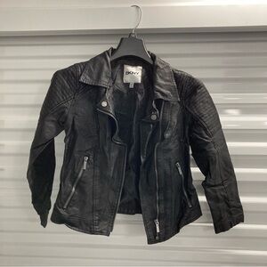 DKNY Quilted Black Leather Jacket